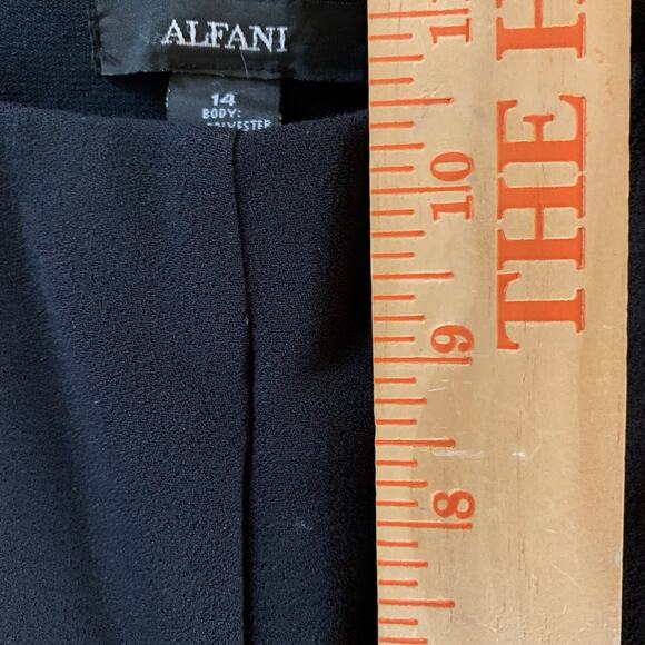 Alfani Womens Size 14 Black Polyester Blend Career Dress Pants 29.5" Inseam - Picture 12 of 14